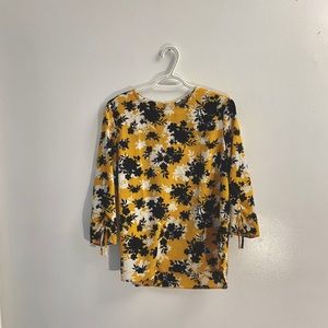 Black and Yellow Floral Blouse